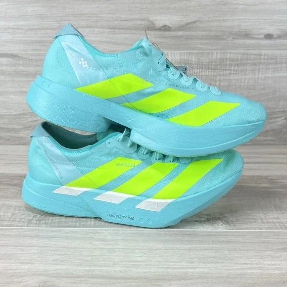 Adidas Adizero Adios Pro 4 Flash Aqua Lucid Lemon (JR1251) Men's Size 10.5 - Picture 7 of 10